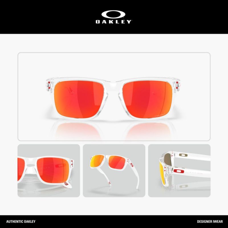 Gafas de sol Oakley 50 mm con lentes Prizm Ruby y montura transparente