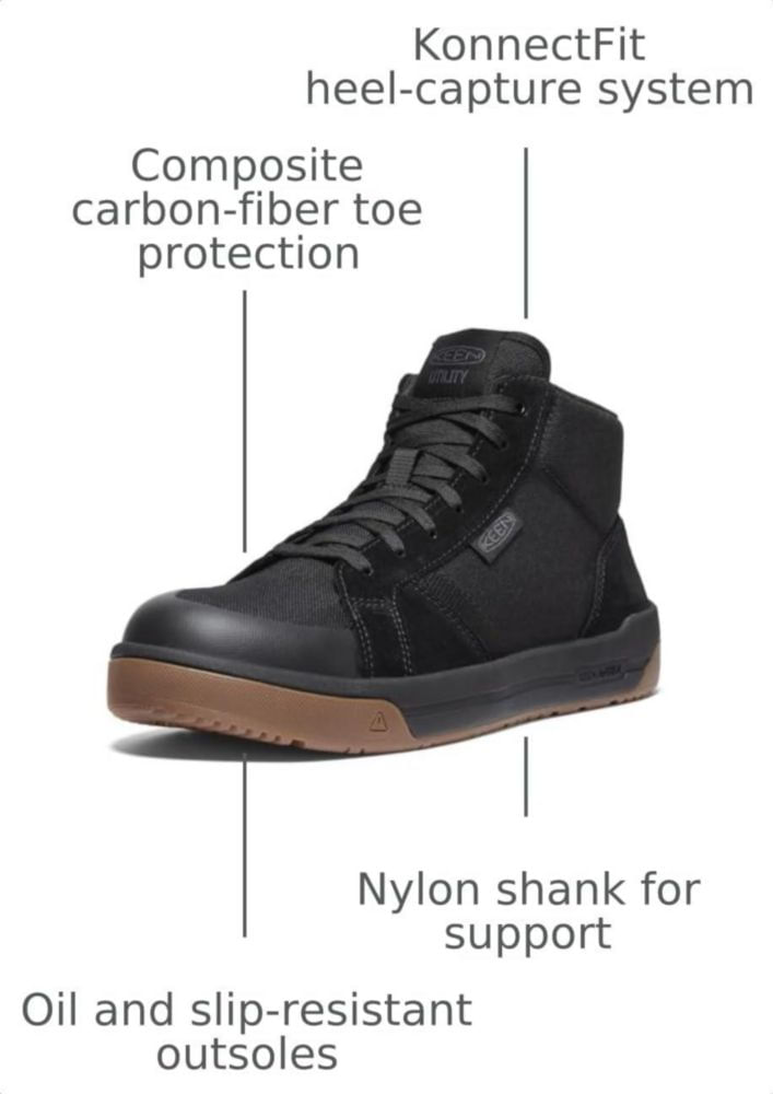Zapatos KEEN Utility Kenton Mid Negro/Gum 10 D (M)