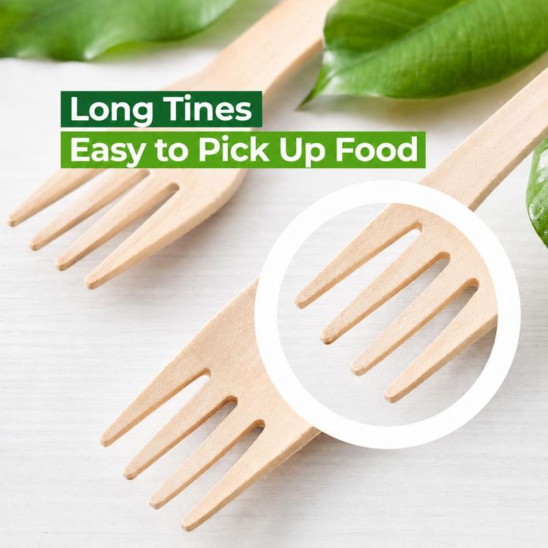 Tenedor de Madera Compostable E's Essentials – Pack de 700 unidades