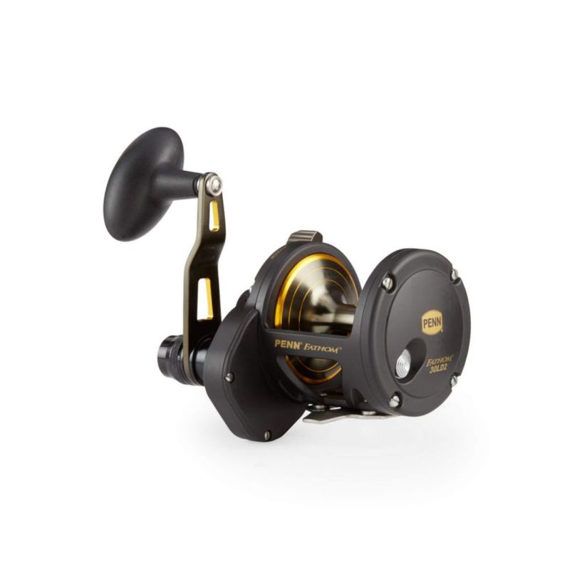 Carrete de pesca PENN Fathom 30LD2 negro con detalles dorados