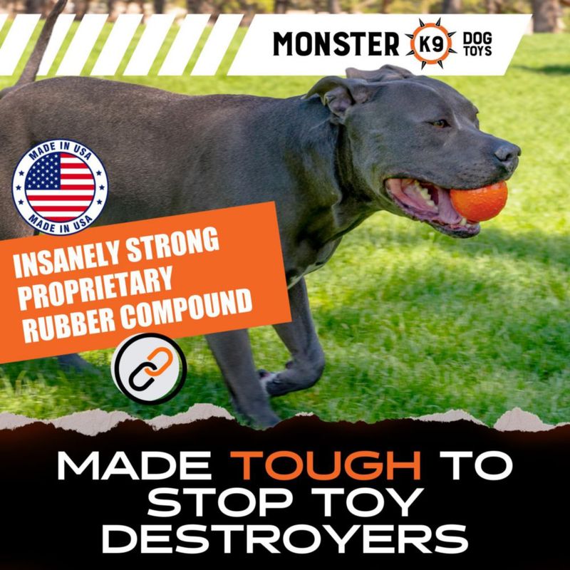 Pelota para Perro Monster K9 7 cm Indestructible Naranja