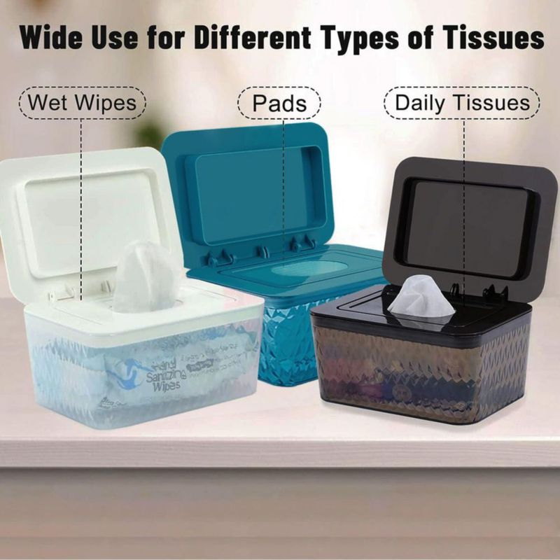 Dispensador de toallitas HSWT Pack de 3 Antipolvo y antideslizante