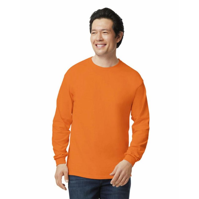 CAMISETA Gildan G2400 Manga Larga Pack de 10 Naranja Seguridad XL