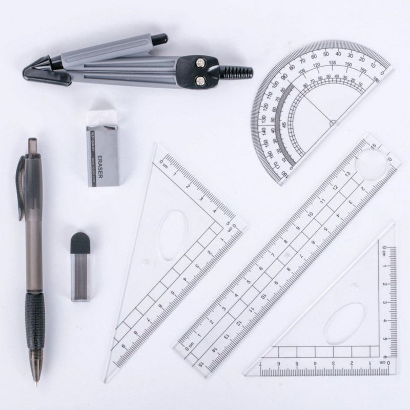 Kit de Geometría MeetUs de 8 Piezas con Caja de Almacenamiento