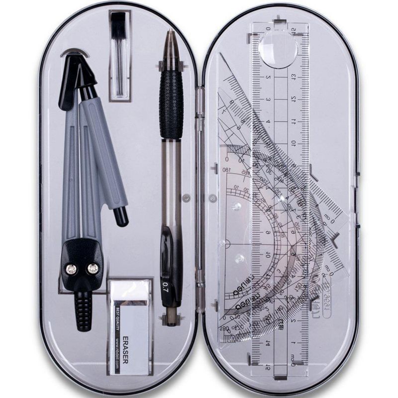 Kit de Geometría MeetUs de 8 Piezas con Caja de Almacenamiento