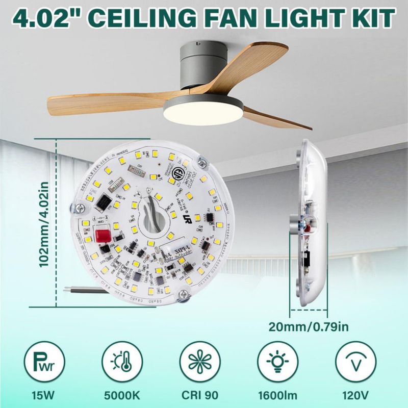 Lámpara LED para Ventilador de Techo Lamptobe 10 cm 15 W Regulable (Juego de 2)
