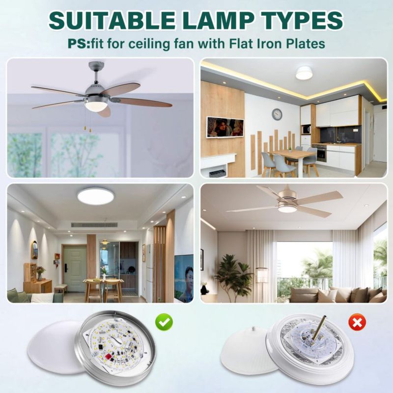 Lámpara LED para Ventilador de Techo Lamptobe 10 cm 15 W Regulable (Juego de 2)