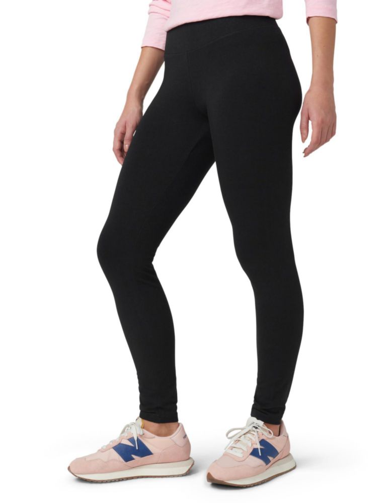 Leggings HUE de algodón con cintura ultra ancha - Negro - Talla M