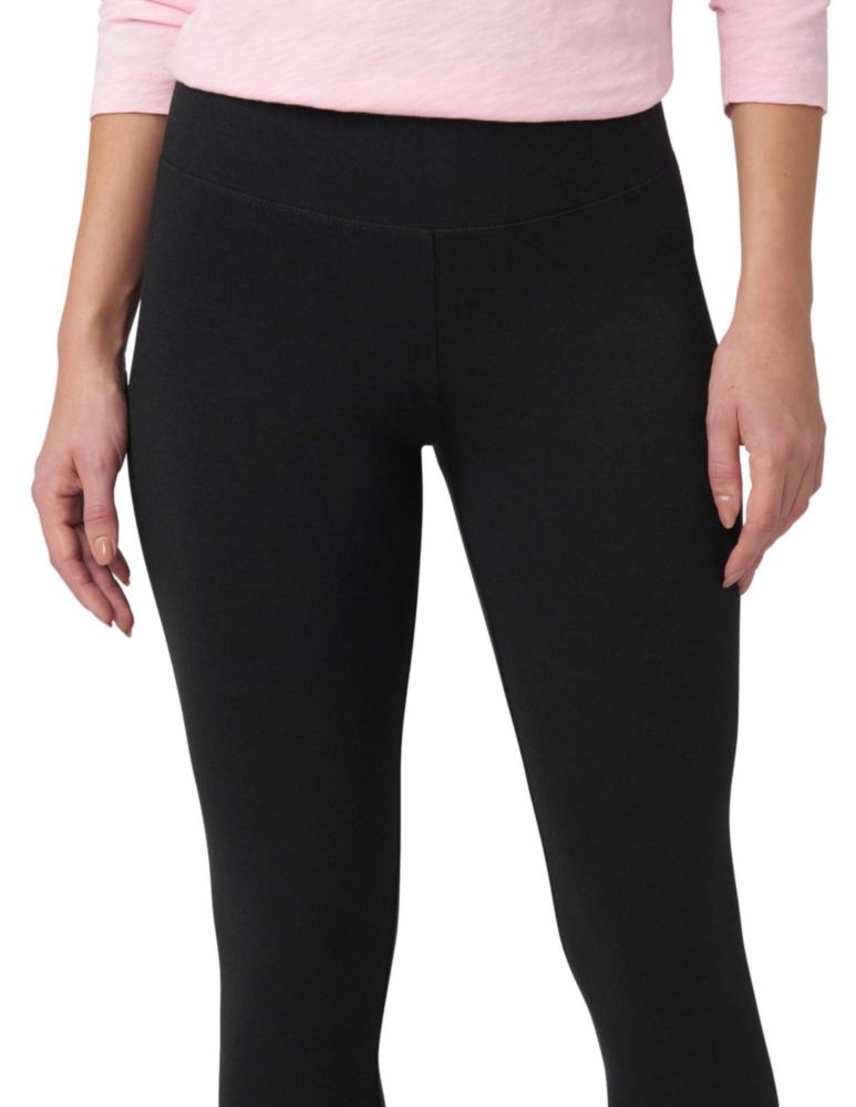 Leggings HUE de algodón con cintura ultra ancha - Negro - Talla M