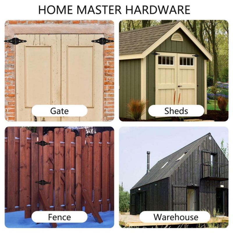 Bisagras para portón HOME MASTER HARDWARE 20 cm negras paquete de 6