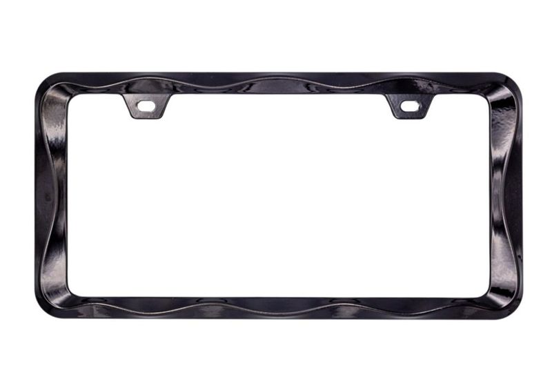 Marco para placa de matrícula Creathome 33x17 cm negro de aleación de zinc