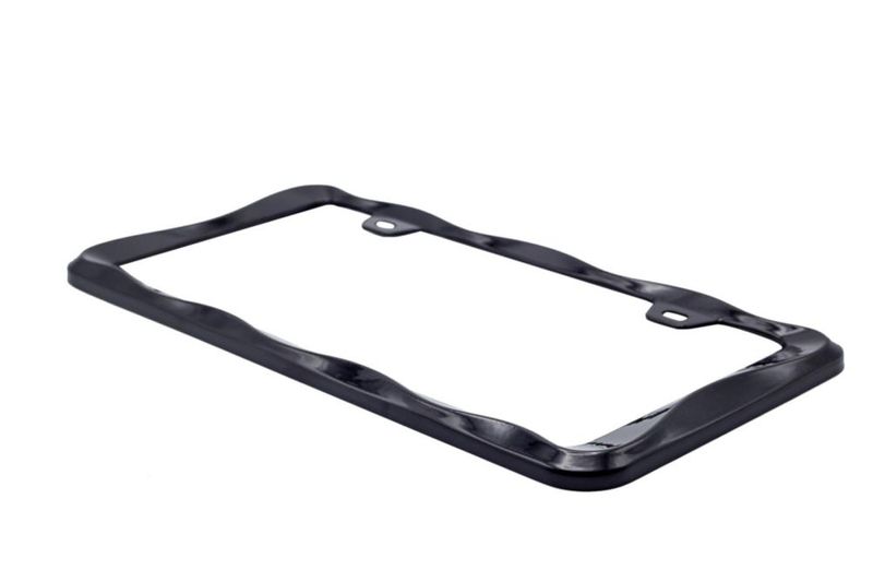 Marco para placa de matrícula Creathome 33x17 cm negro de aleación de zinc