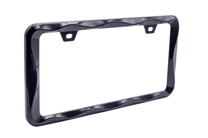 Marco para placa de matrícula Creathome 33x17 cm negro de aleación de zinc