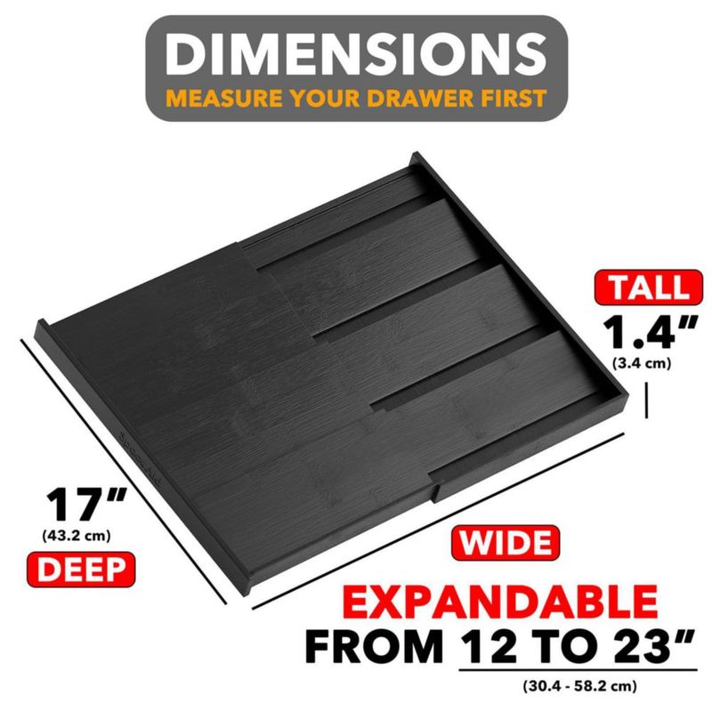 Porta especias SpaceAid de bambú negro de 43 cm extensible de 4 niveles