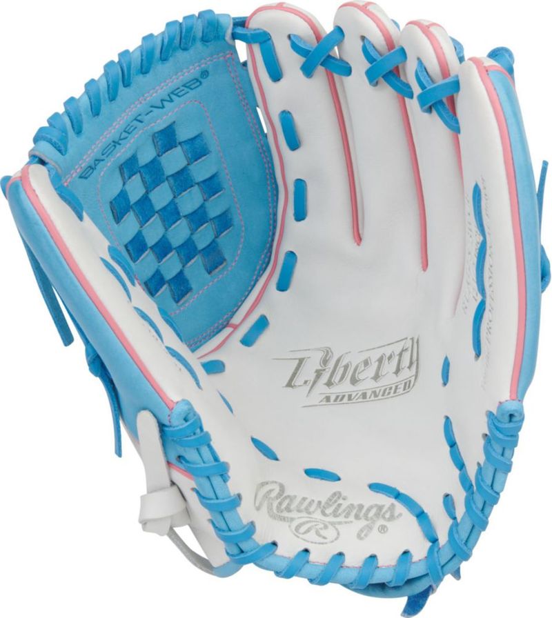 Guante de Softball Rawlings 32 cm para mano derecha blanco/azul
