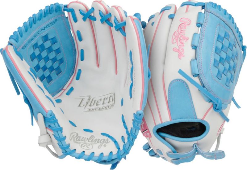 Guante de Softball Rawlings 32 cm para mano derecha blanco/azul