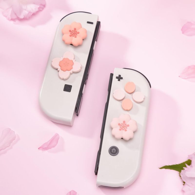Juego de Caps de Botón de Silicona GeekShare para Switch con Motivo Sakura