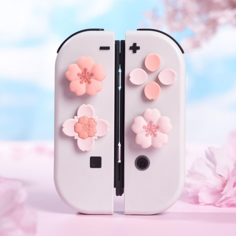 Juego de Caps de Botón de Silicona GeekShare para Switch con Motivo Sakura