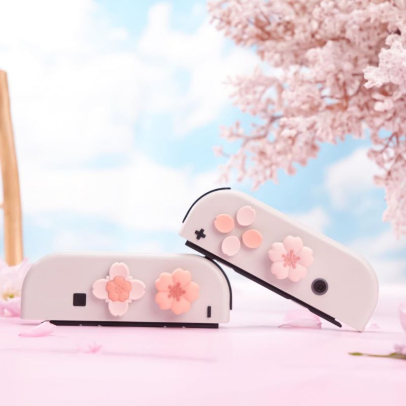 Juego de Caps de Botón de Silicona GeekShare para Switch con Motivo Sakura
