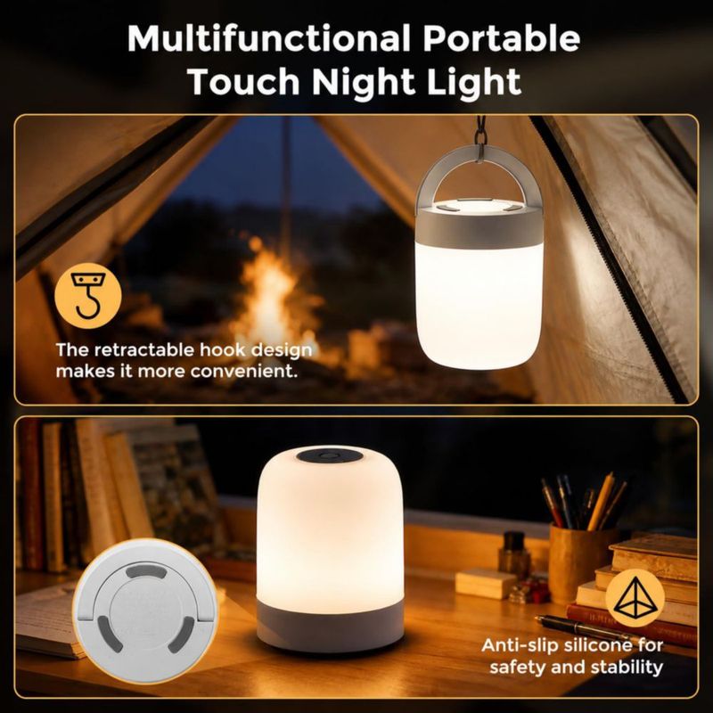 Luz nocturna HBOOR 3600 mAh regulable 3 colores