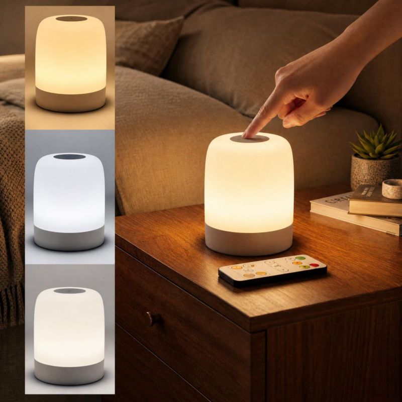 Luz nocturna HBOOR 3600 mAh regulable 3 colores