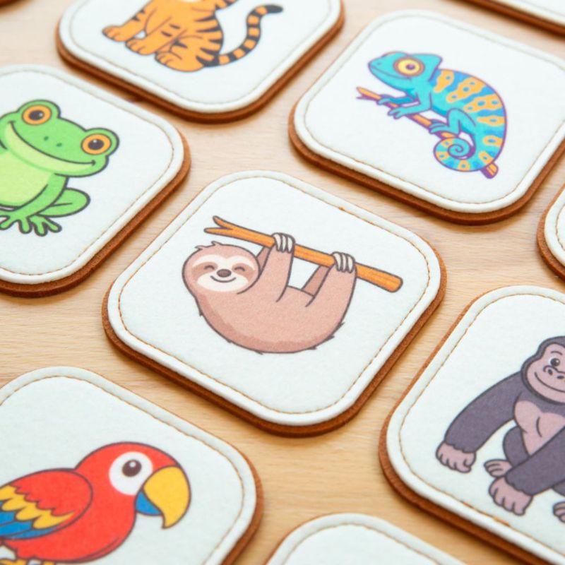 Juego de Memoria Jungle Pals de Fieltro – 16 piezas (Peapod Play)