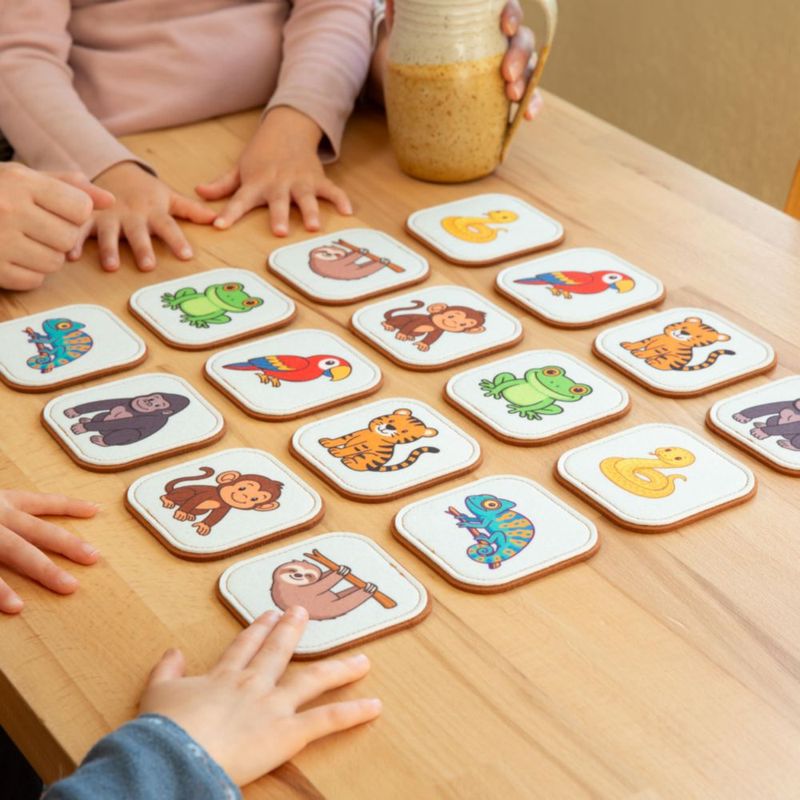 Juego de Memoria Jungle Pals de Fieltro – 16 piezas (Peapod Play)