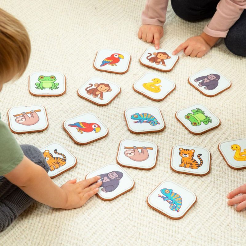 Juego de Memoria Jungle Pals de Fieltro – 16 piezas (Peapod Play)