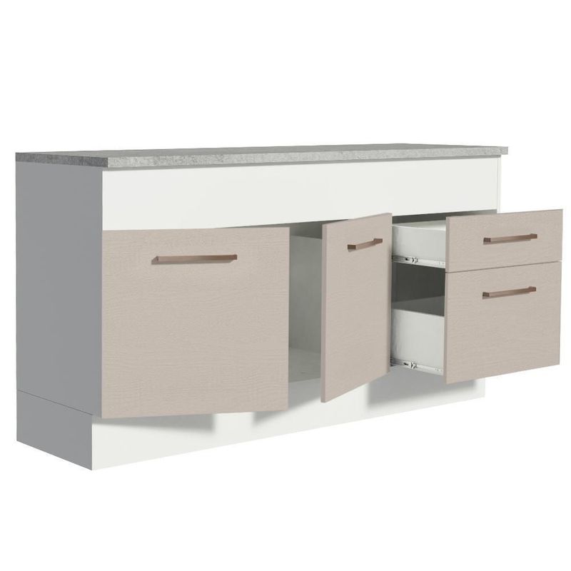 Gabinete bajo bufetera madesa agata 150cm con encimera bc 03
