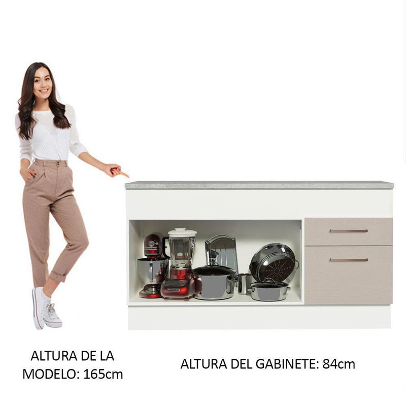 Gabinete bajo bufetera madesa agata 150cm con encimera bc 03