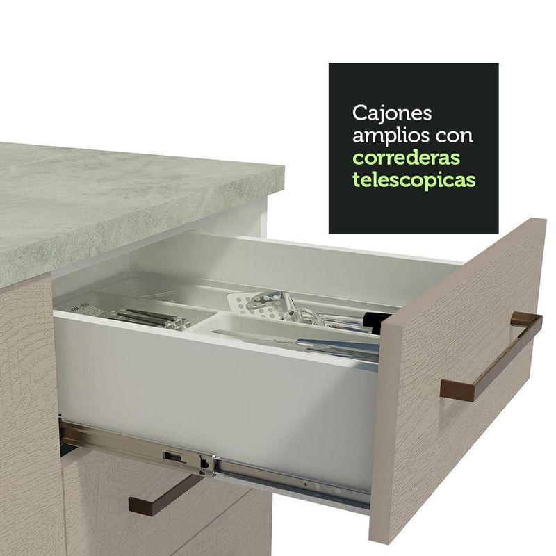 Gabinete bajo bufetera madesa agata 150cm con encimera bc 03