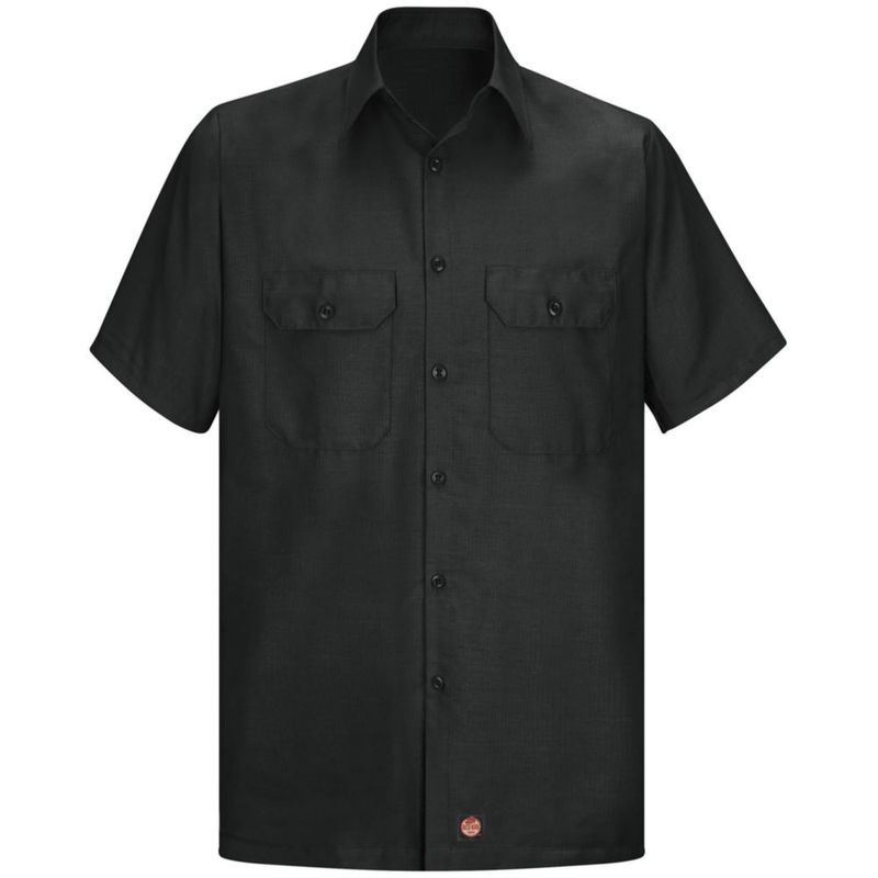Camisa de trabajo Red Kap de manga corta negra talla grande