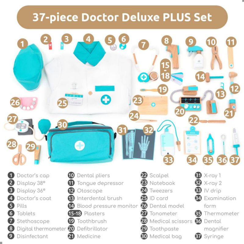 Set de juego de doctor UMU de 37 piezas – Kit médico para niños