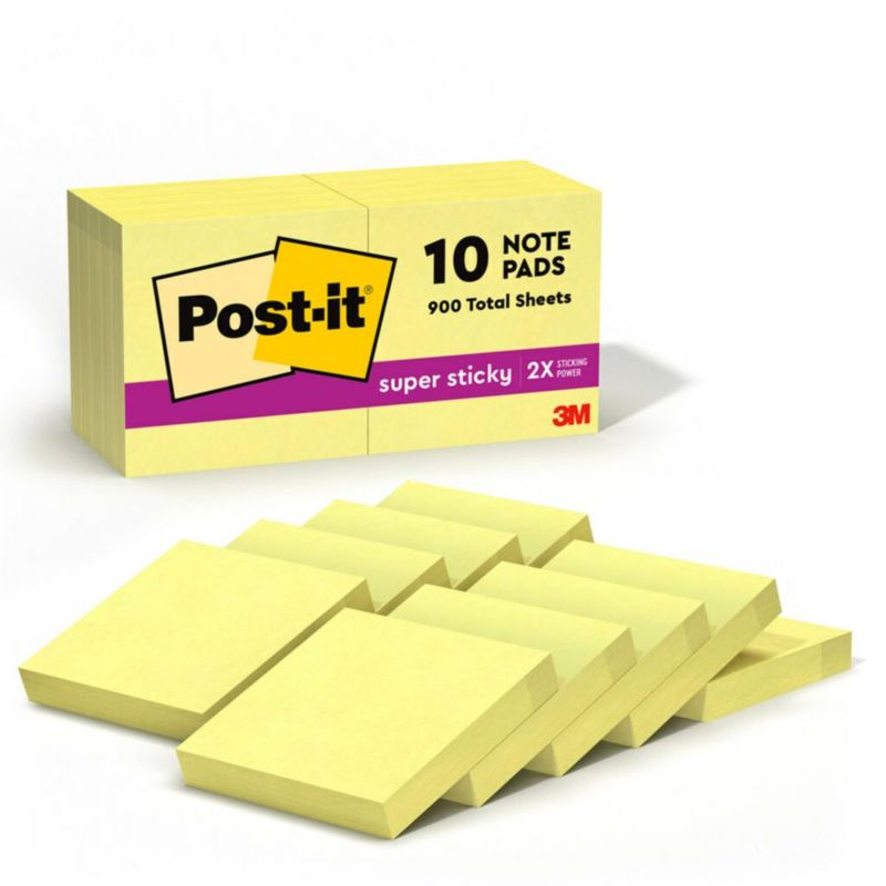 Post-it Notas adhesivas Super Sticky 5 cm Amarillo - 10 blocs