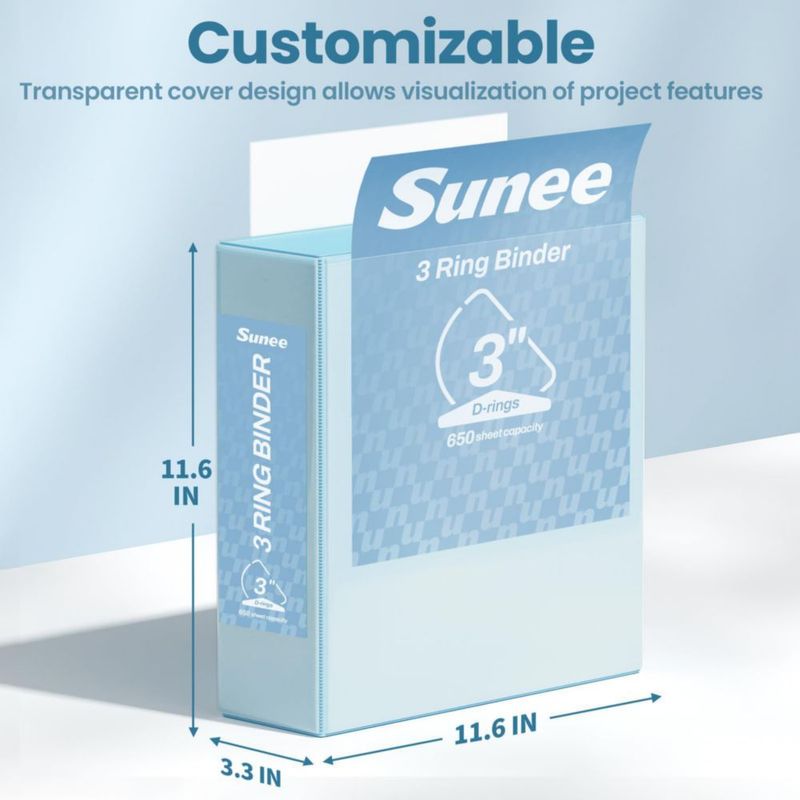 Carpeta de 3 anillas SUNEE 76 cm Azul pastel 1 unidad
