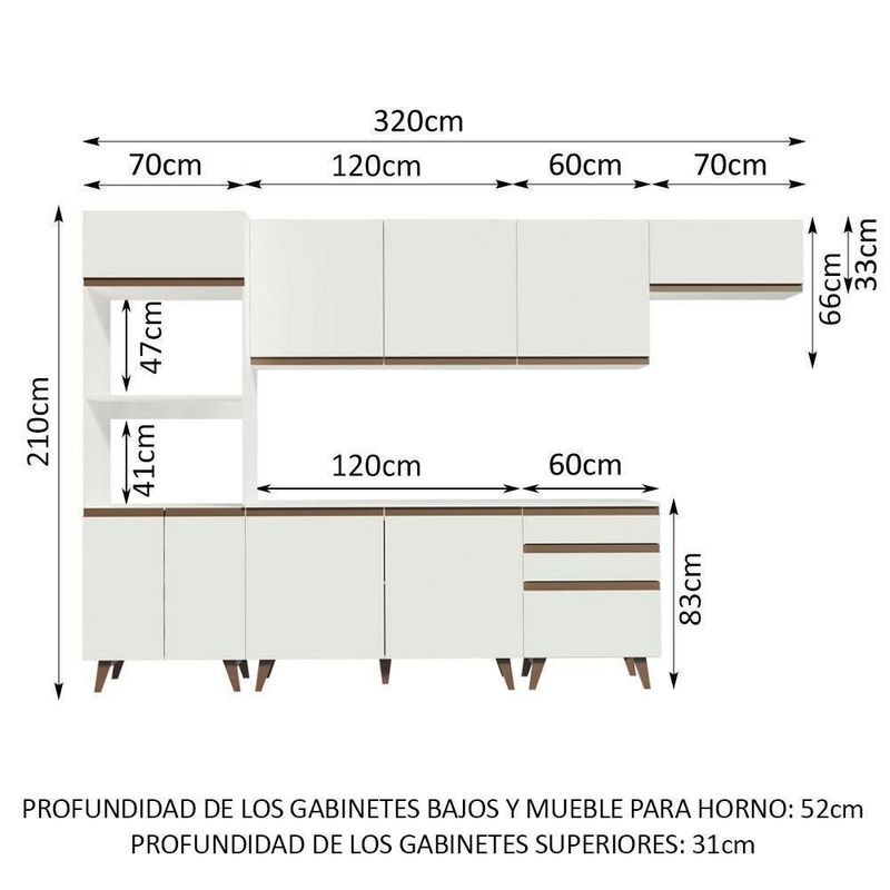 Cocina integral completa modular madesa reims 320cm bb 10