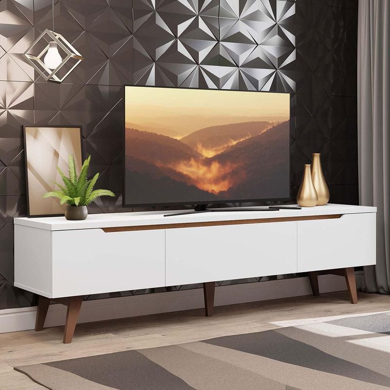 Mueble mesa para tv rack madesa reims hasta 75' blanco 1