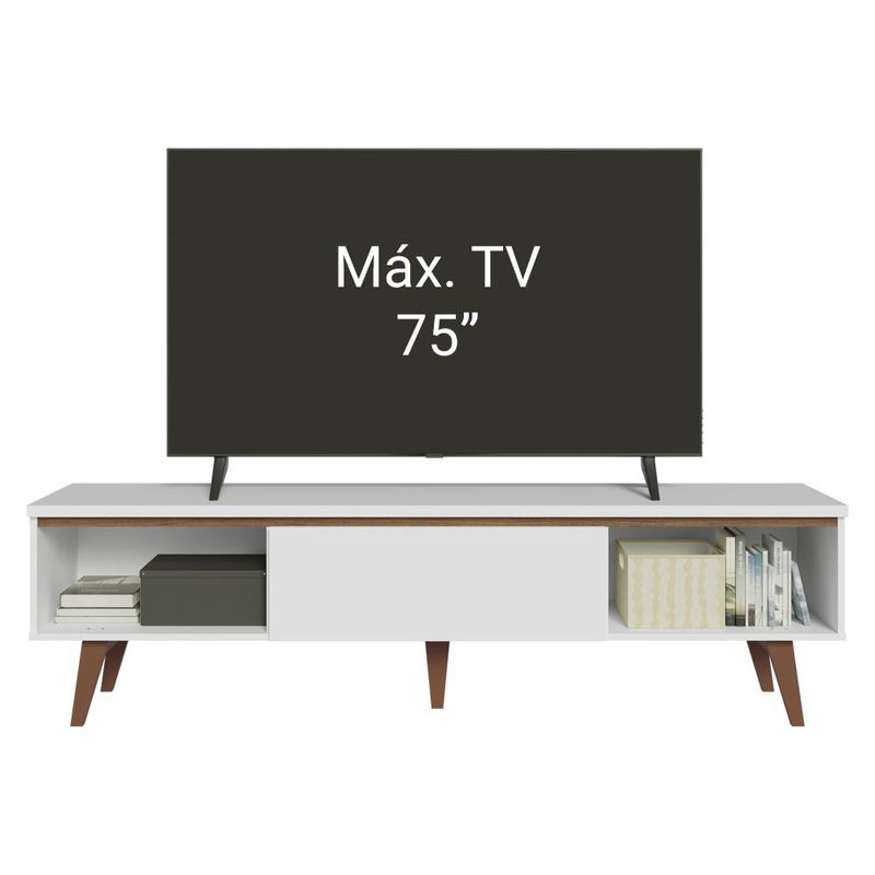 Mueble mesa para tv rack madesa reims hasta 75' blanco 1