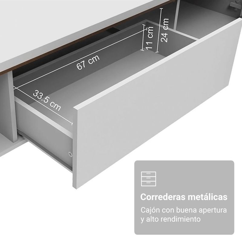 Mueble mesa para tv rack madesa reims hasta 75' blanco 1
