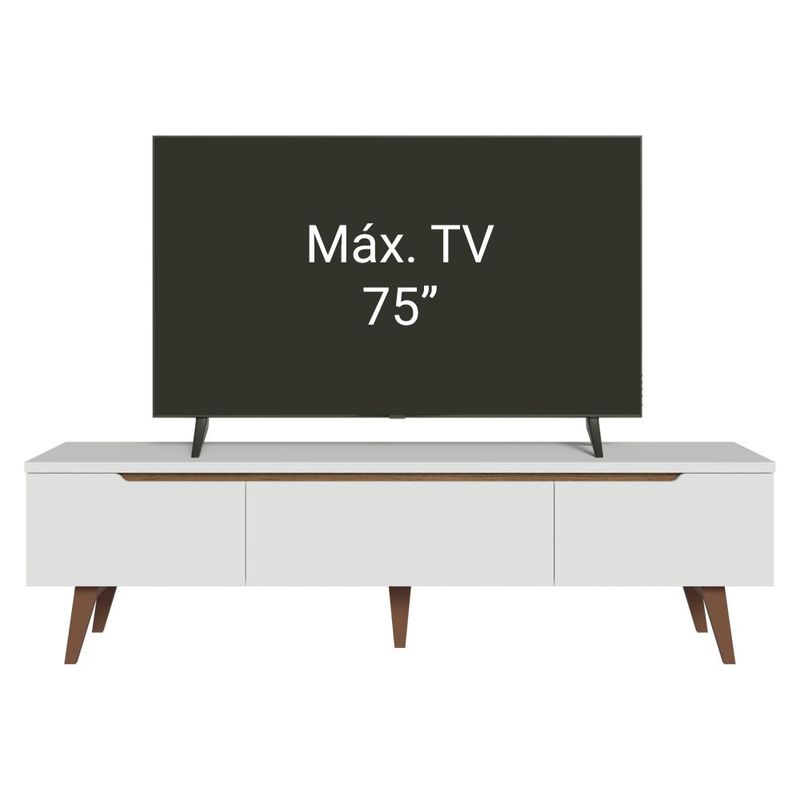 Mueble mesa para tv rack madesa reims hasta 75' blanco 1