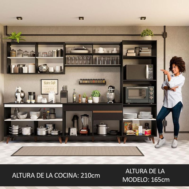 Cocina integral completa modular madesa reims 310cm negro 02