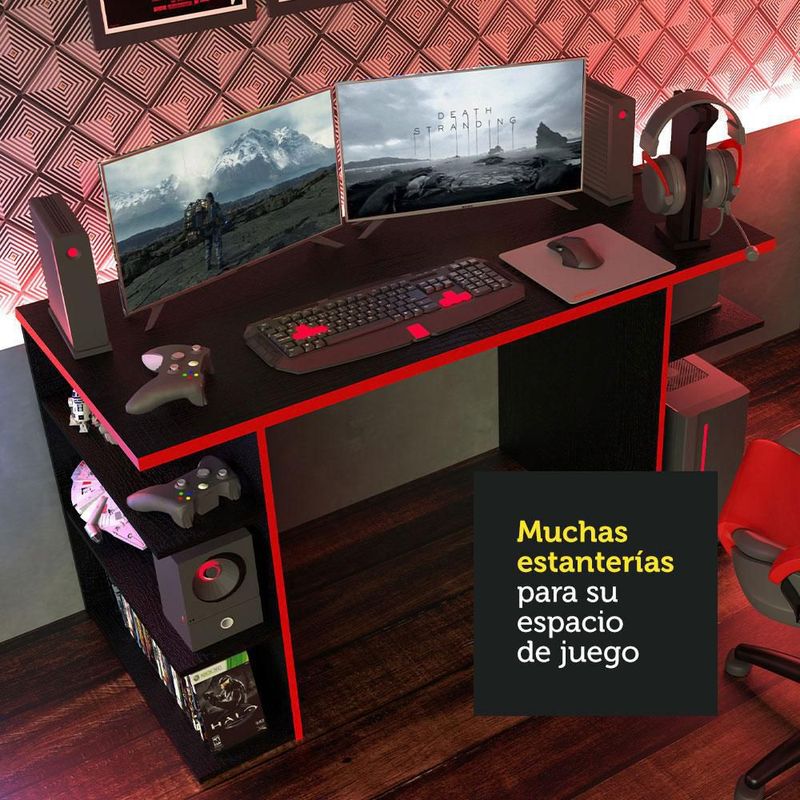 Mesa gamer escritorio para computadora madesa negro/rojo