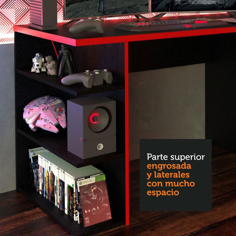 Mesa gamer escritorio para computadora madesa negro/rojo