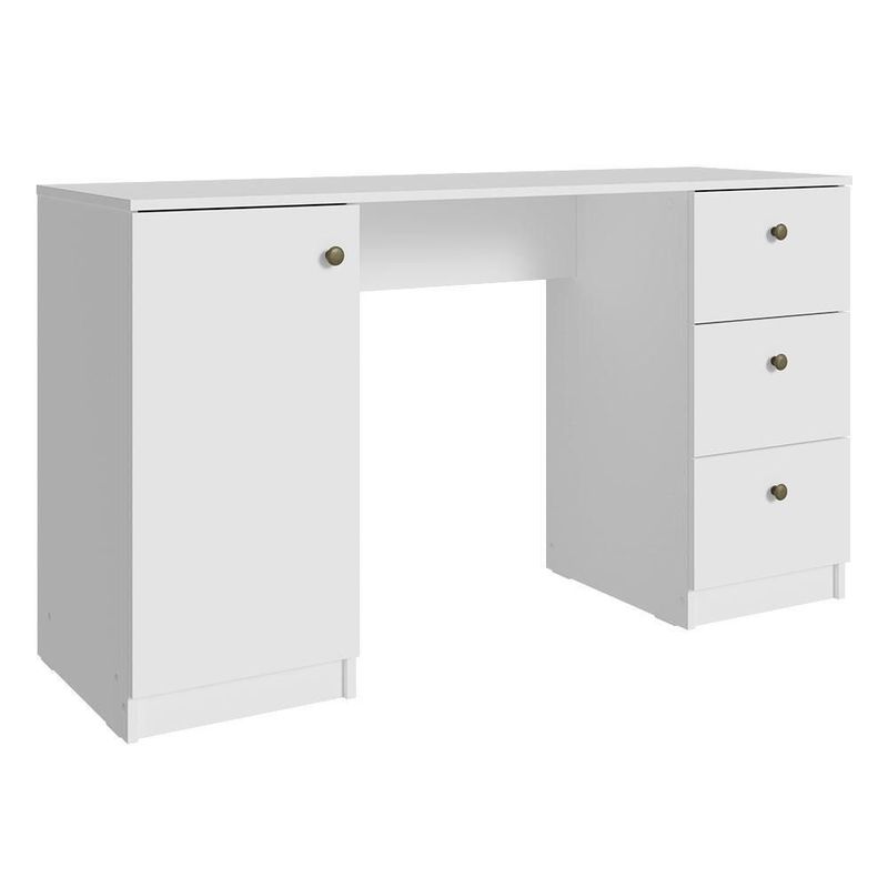 Escritorio para computadora madesa con 3 cajones blanco
