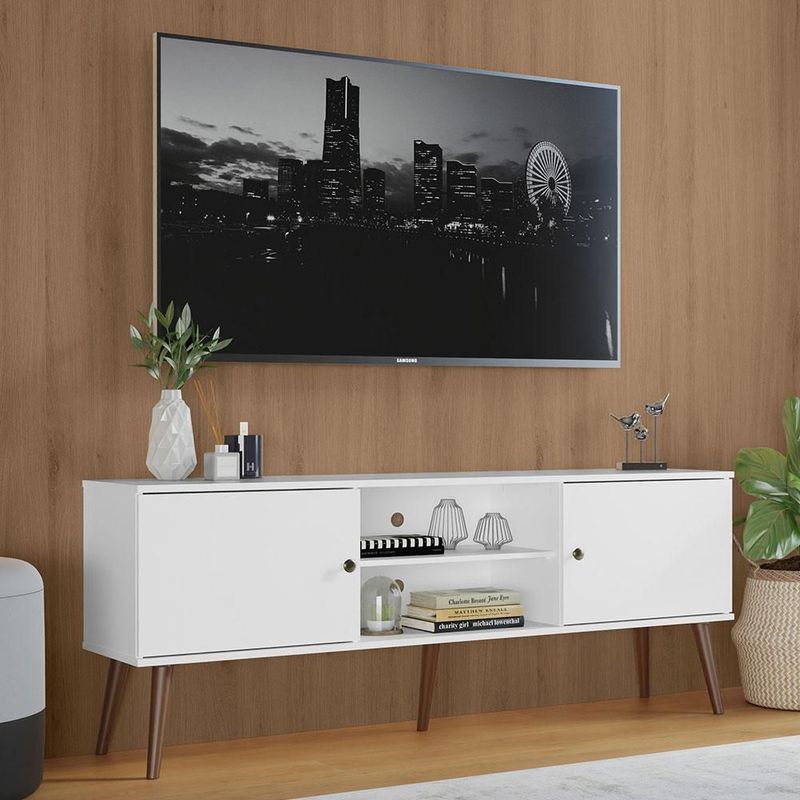 Mueble mesa para tv rack madesa 2 puertas hasta 65 blanco 02