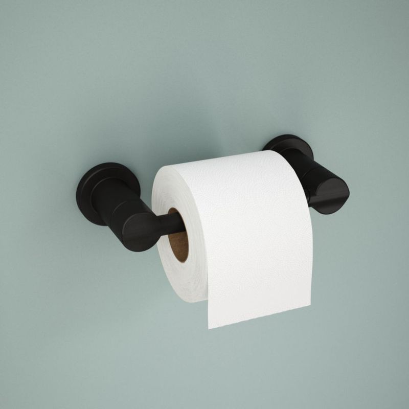 Portarrollos de papel higiénico DELTA 22 cm negro mate de montaje en pared