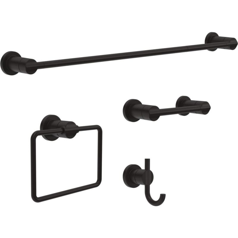Portarrollos de papel higiénico DELTA 22 cm negro mate de montaje en pared