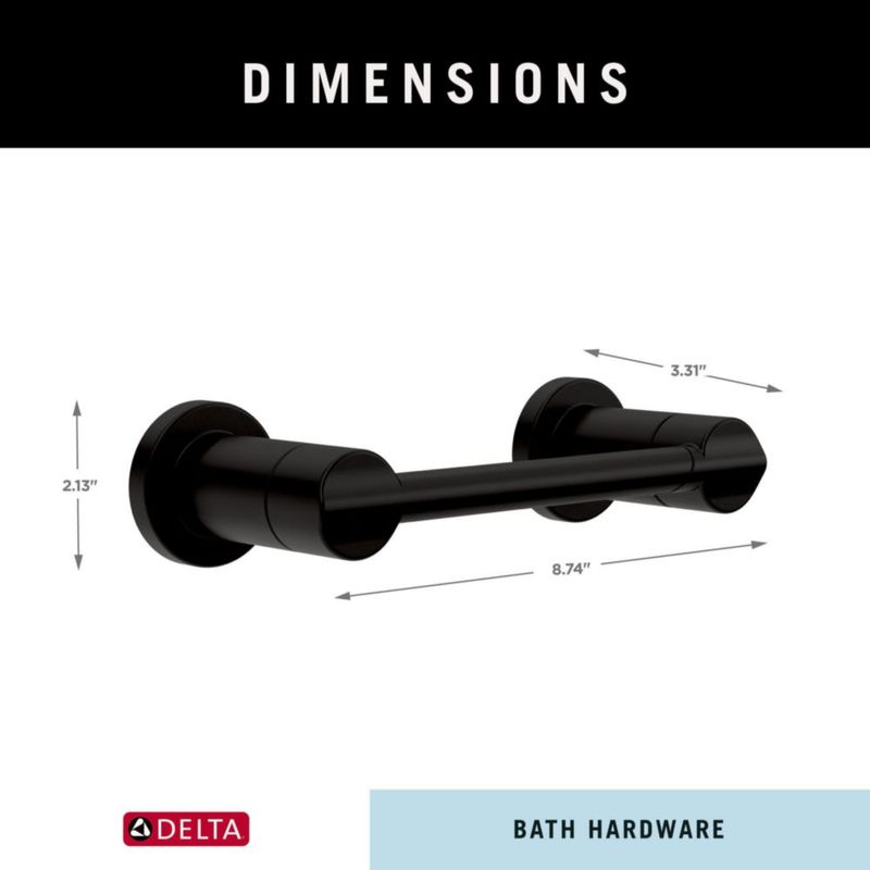 Portarrollos de papel higiénico DELTA 22 cm negro mate de montaje en pared