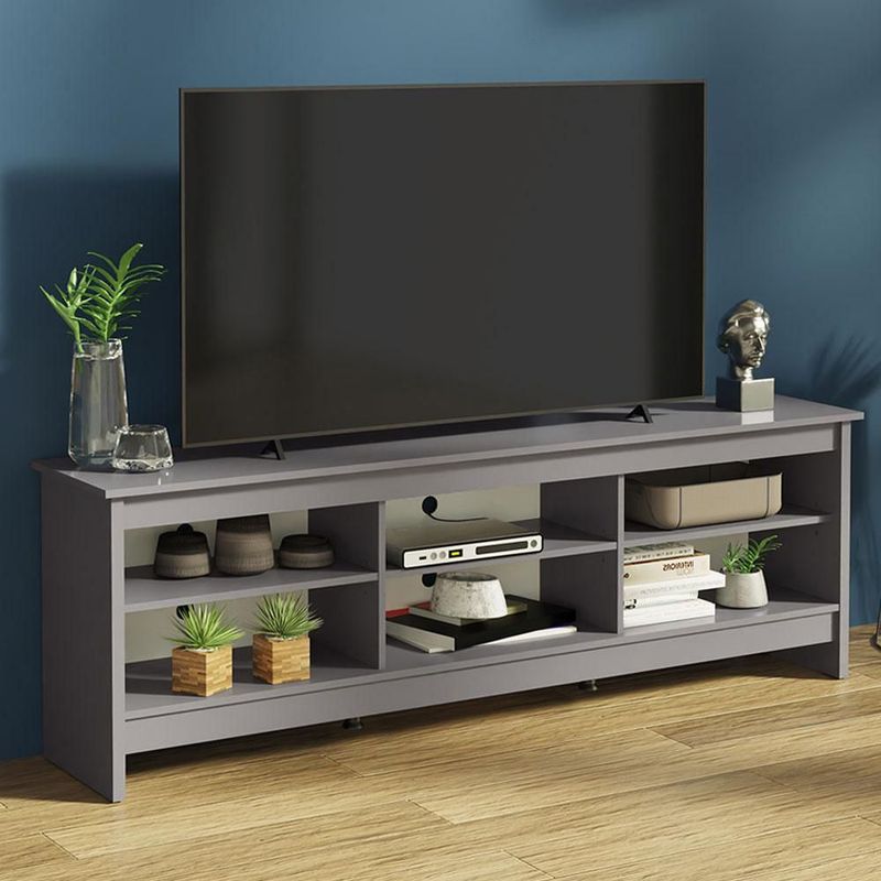 Mueble mesa para tv rack madesa 6 espacios hasta 80 gris