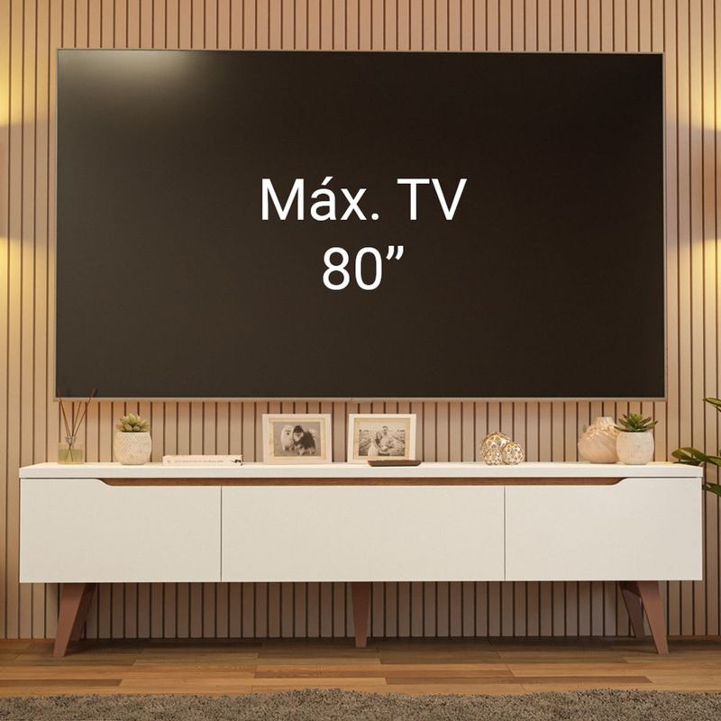 Mueble mesa para tv rack madesa doha hasta 80' blanco
